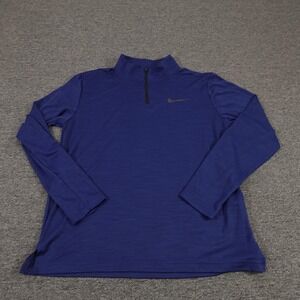Nike Shirt Mens Medium Blue Dri-FIT Standard Fit Quarter Zip Pullover